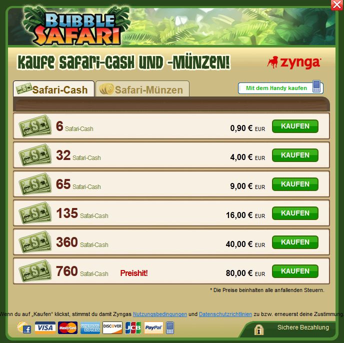 Bubble Safari Cash kaufen