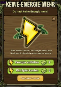 Bubble Safari Energie auffüllen