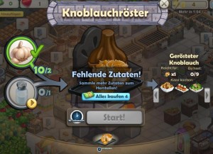 ChefVille Nachbarn Salz fehlt beim Knoblauchröster