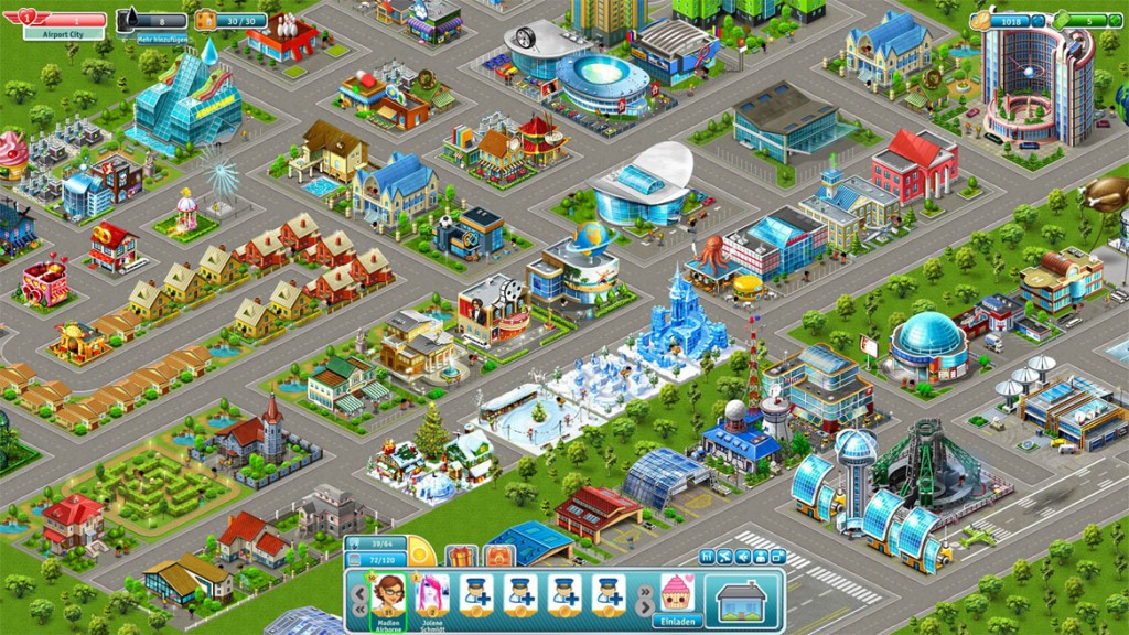 Airport City spielen - Ausgebaute Stadt