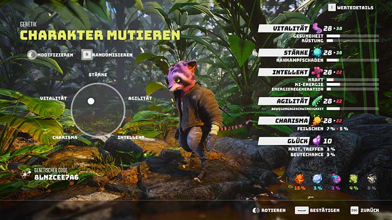 Biomutant - Charaktererstellung Mutation