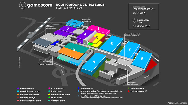 Gamescom 2026 - Hallenplan