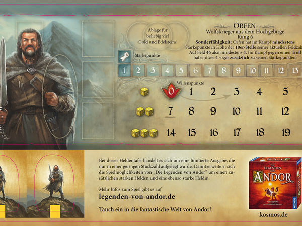 Bild zu Alle Brettspiele-Spiel Die Legenden von Andor: Orfen-Heldentafel